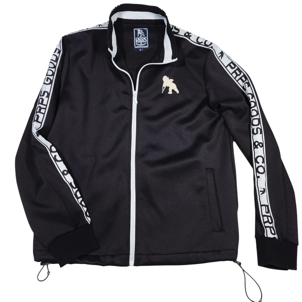 PRPS Goods &‎ Co Mens Black Logo Tape Full Zip Track Jacket E95JT500 Large